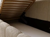 Jugendbett Einzelbett mit Bettkasten und Lattenrost 90x200 Cloud One Dunkelbeige Bouclé-Stoff 