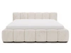 Polsterbett ohne Bettkasten mit Lattenrost 140x200 Cloud Low aus Samtstoff Beige