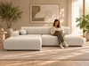 Ecksofa L-Form mit Schlaffunktion und Bettkasten Lisso Links Beige