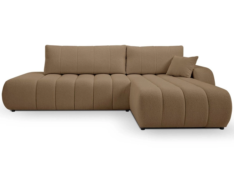 Ecksofa mit Schlaffunktion und Bettkasten Rechts Adoro Braun