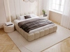 Polsterbett mit Bettkasten und Lattenrost 140x200 Cloud Low Bouclé-Stoff Dunkelbeige