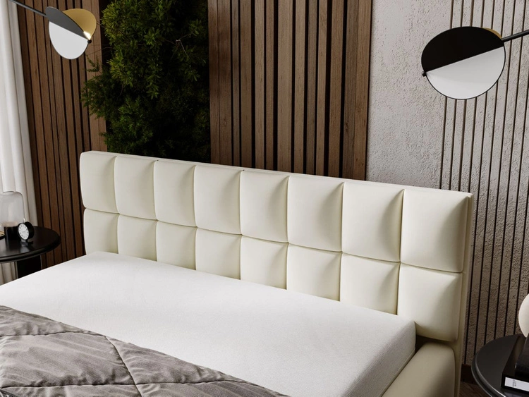 Polsterbett mit Bettkasten und Lattenrost 120x200 Hugo Beige