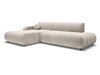 Ecksofa L-Form mit Schlaffunktion und Bettkasten Lisso Links Cremefarben