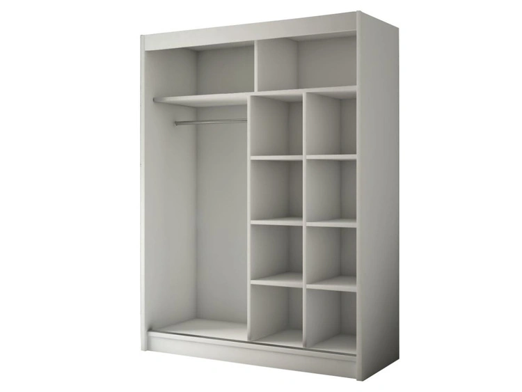 Schiebetürenschrank mit Lamellen 150 cm Loreto Schwarz