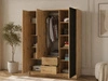 Kleiderschrank 155 cm Artisan Eiche, Schwarz
