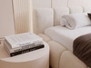 Polsterbett ohne Bettkasten mit Lattenrost 160x200 Cloud Low aus Samtstoff Beige