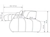 Ecksofa L-Form mit Schlaffunktion und Bettkasten Lisso Rechts Grau