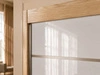 Schiebetürenschrank mit Sprossen 250 cm mit LED-Beleuchtung Ponti Eiche Sonoma, Weiß