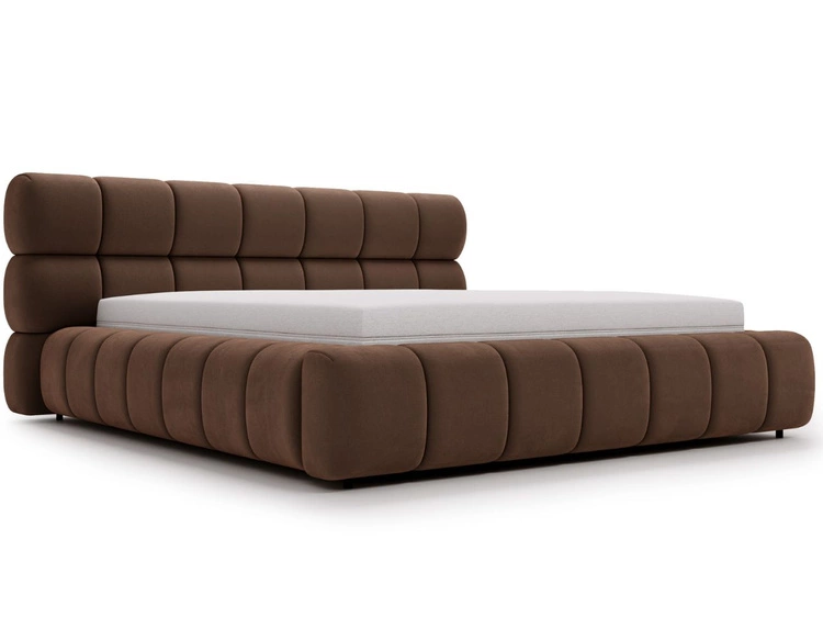 Polsterbett mit Bettkasten und Lattenrost 160x200 Mellow Braun