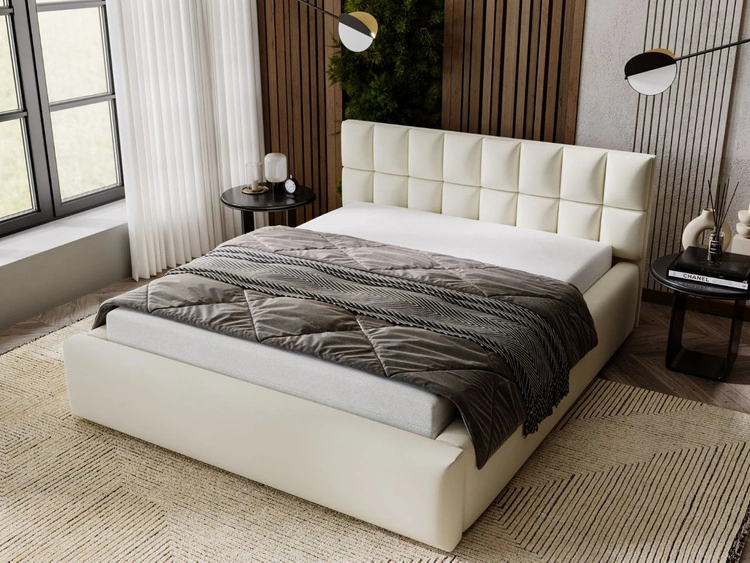Polsterbett mit Bettkasten und Lattenrost 120x200 Hugo Beige