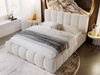 Polsterbett ohne Bettkasten mit Lattenrost 140x200 Cloud aus Bouclé-Stoff Beige