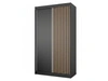 Schiebetürenschrank mit Lamellen 120 cm Loreto Schwarz