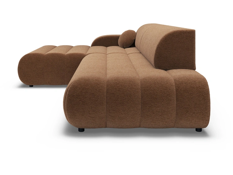 Ecksofa L-Form mit Schlaffunktion und Bettkasten Lisso Links Terrakotta