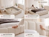 Polsterbett ohne Bettkasten mit Lattenrost 180x200 Cloud Low aus Samtstoff Beige