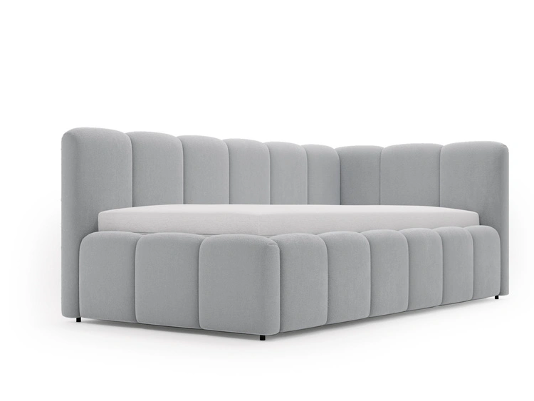 Jugendbett Einzelbett mit Bettkasten und Lattenrost 90x200 Cloud One Grau