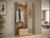 Garderobe mit Spiegel und Kleiderhaken Graphit, Artisan Eiche