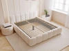 Polsterbett ohne Bettkasten mit Lattenrost 200x200 Cloud Low aus Samtstoff Beige