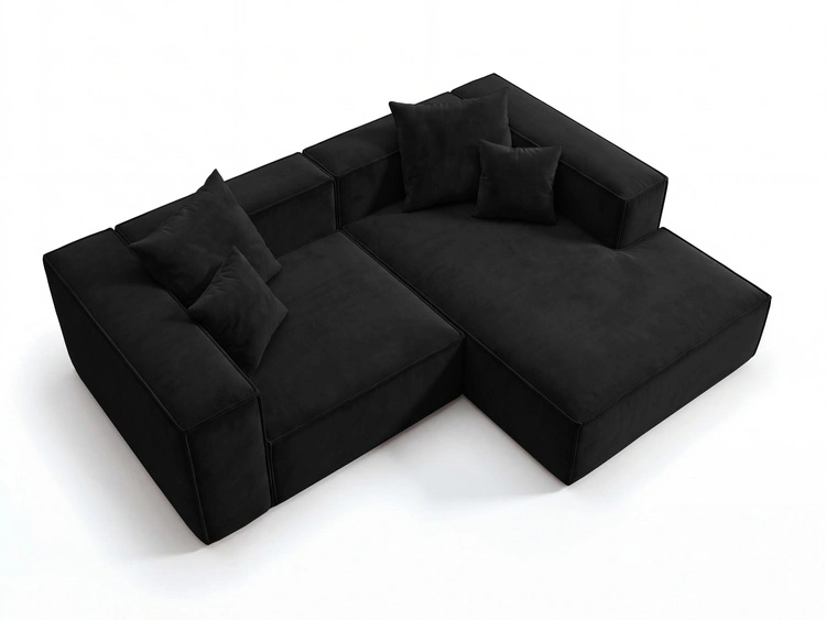 Ecksofa L Rechts Vellaro Schwarz
